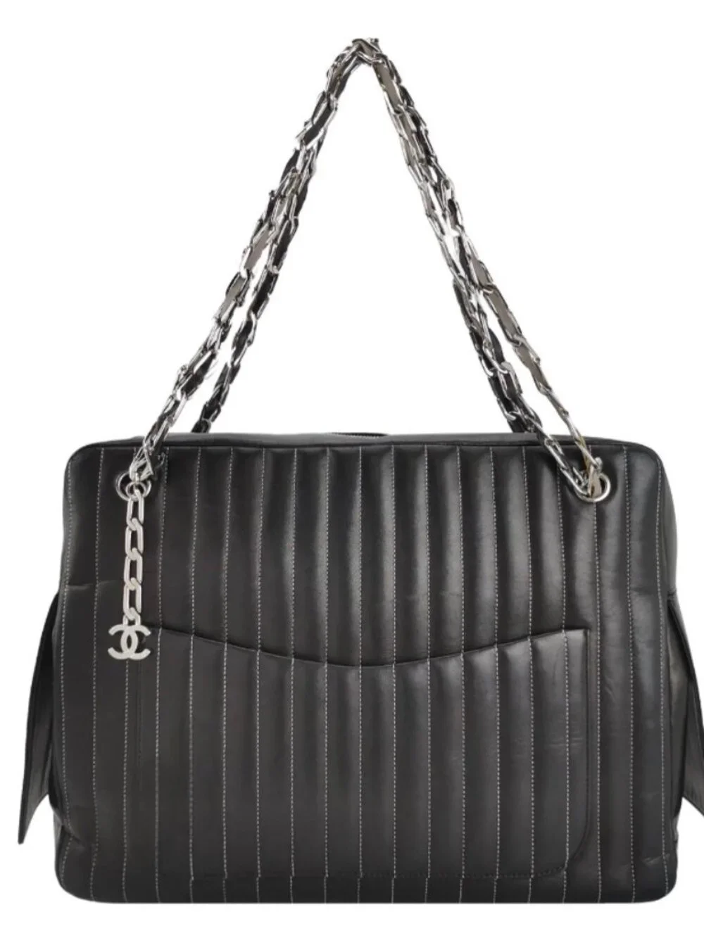Chanel Vertical Quilt Mademoiselle Ligne Camera Shoulder Bag